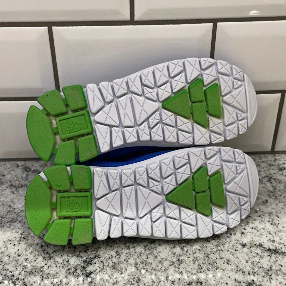NoSoX Eddy‎ Jr Kids Slip On Sneakers Blue Mesh Lightweight Memory Foam Size 1